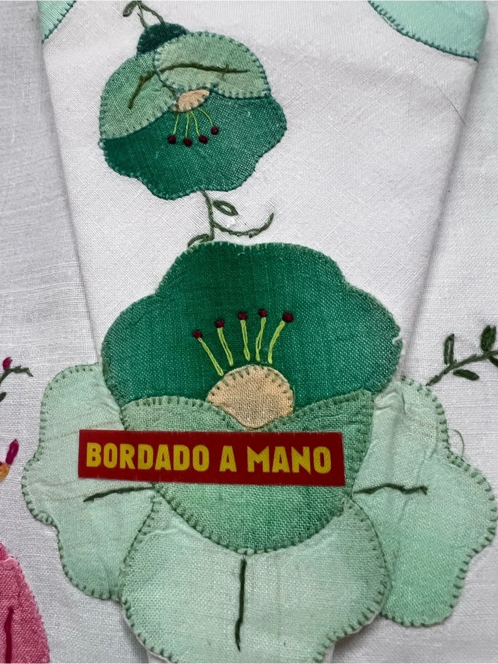 Vintage Mid-Century Hand Embroidered Placemats & Napkins (4) Madrid Spain NOS